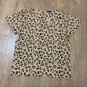 J. Crew Leopard Print Puff Sleeve T-shirt